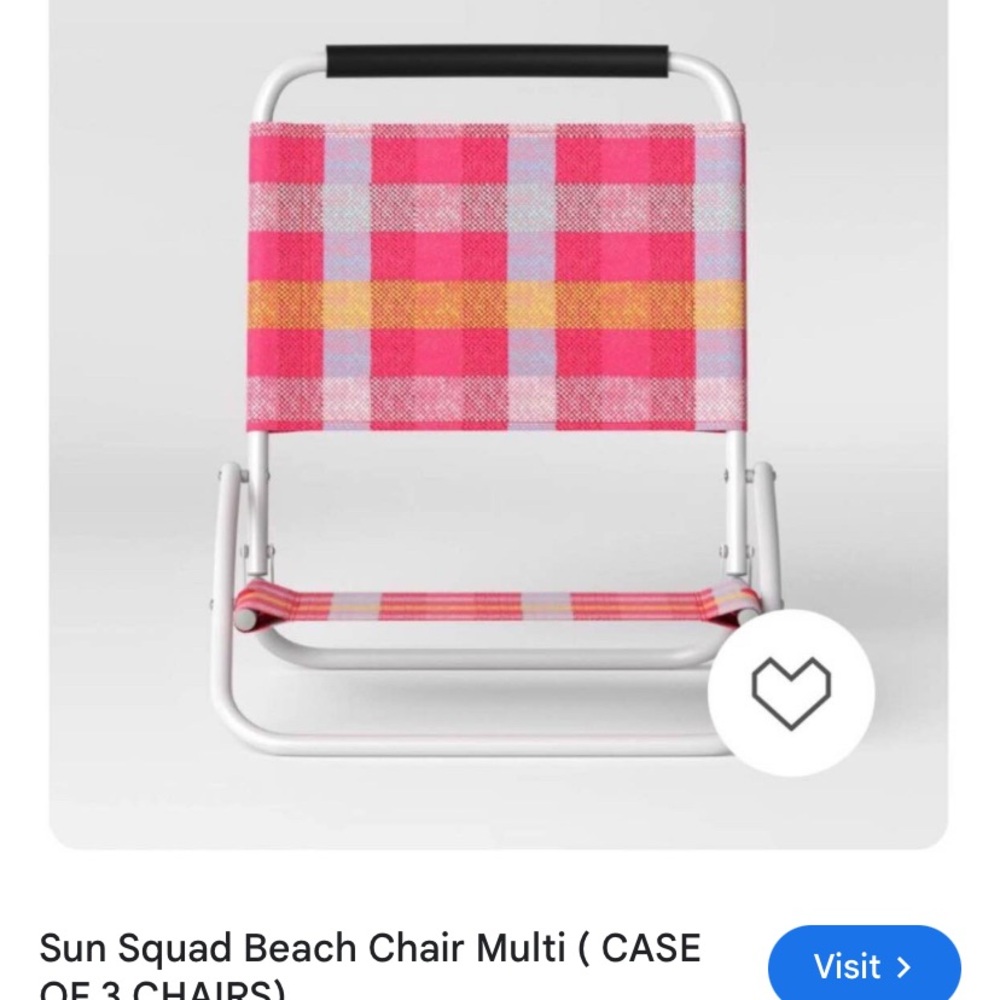 Sun Squad Plaid Beach Chair